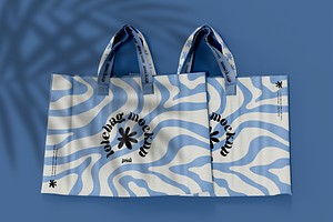 Top View Of Two Tote Bag Mockup