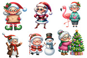 Funny Old Lady Christmas Sublimation, an Illustration by Designworld (Thumbnail 2 of 6)