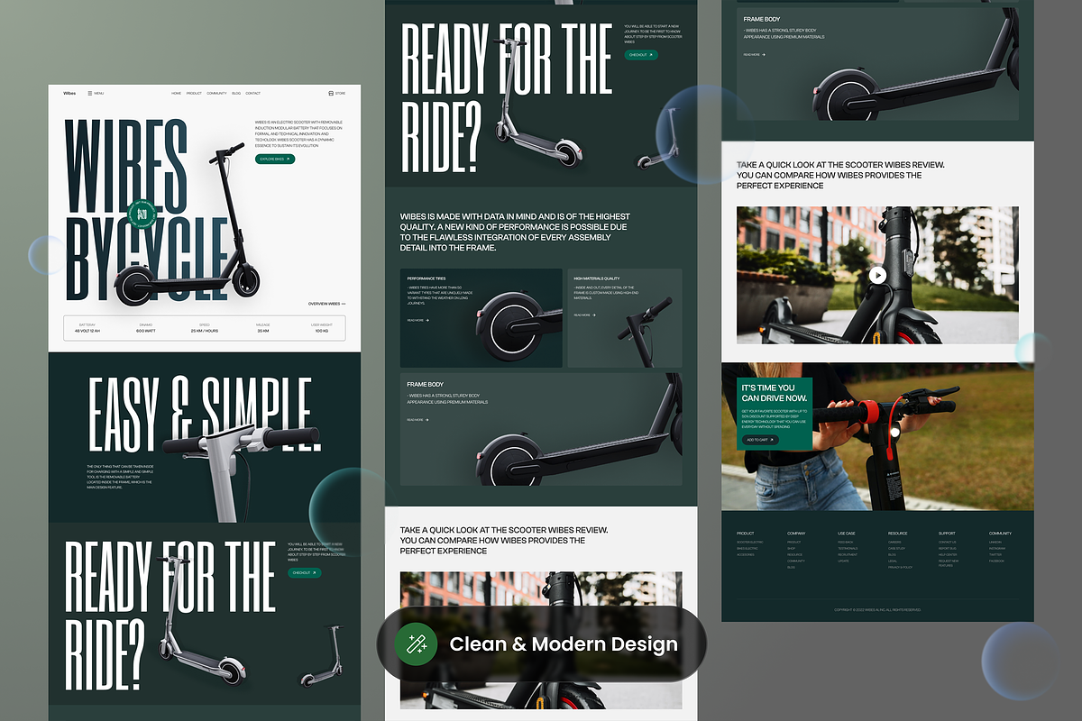 Scooter Electric Landing Page, a Landing Page Template by SLAB! Design (Photo 4 of 5)
