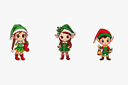 Cute Christmas Elf Clipart, an Illustration by CreationArt (Thumbnail 5 of 5)