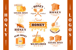 9 Modern Honey Logos Templates Vol.2
