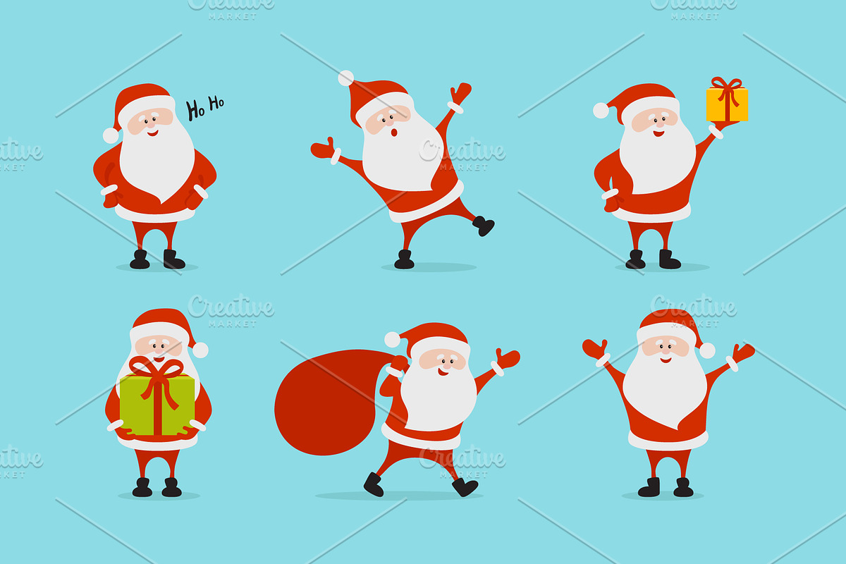 Santa Claus Illustrations & Pattern, a Decorative Illustration by Plaid4You (Photo 2 of 9)