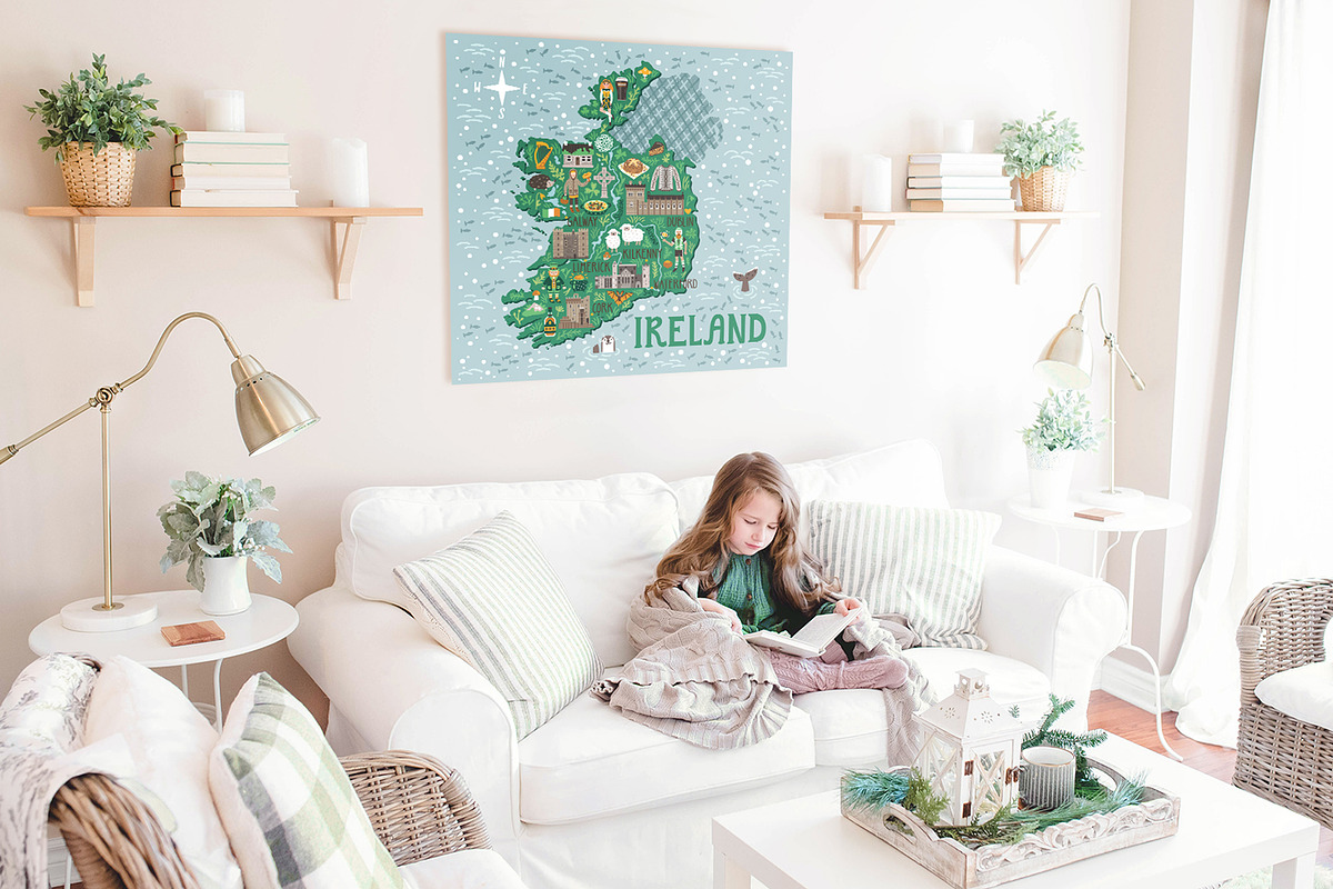 Illustrated travel map of Ireland, a Food Illustration by MagicForestory (Photo 4 of 5)
