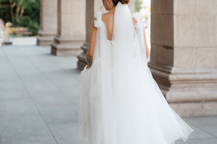young woman bride in white dress, a Person Photo by Weddings, People, Travel