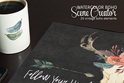 Boho Scene Creator (Watercolor), an Illustration by Curve and Pixel (Thumbnail 3 of 7)