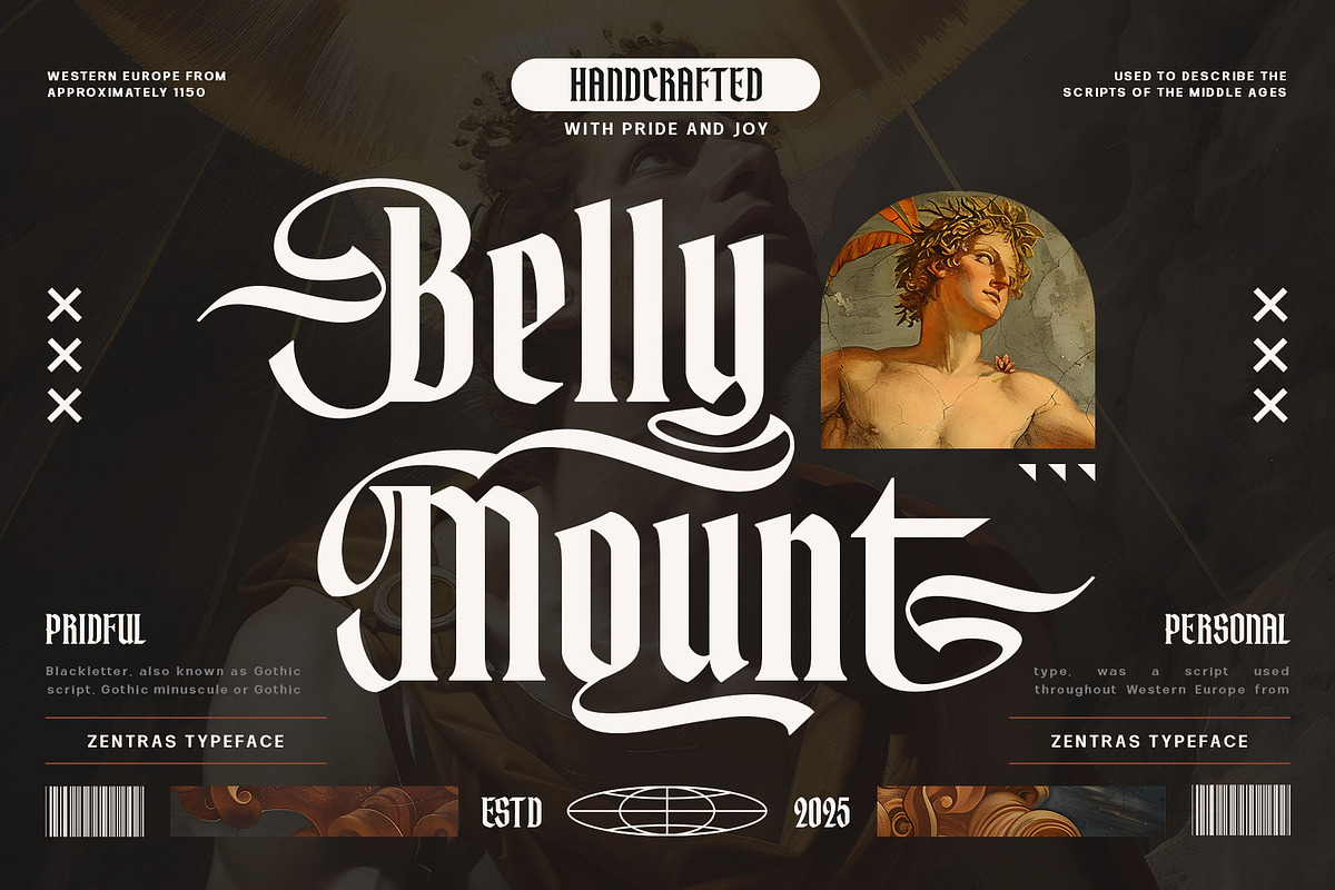 Zentras Typeface, a Blackletter Font by alit design (Photo 2 of 17)