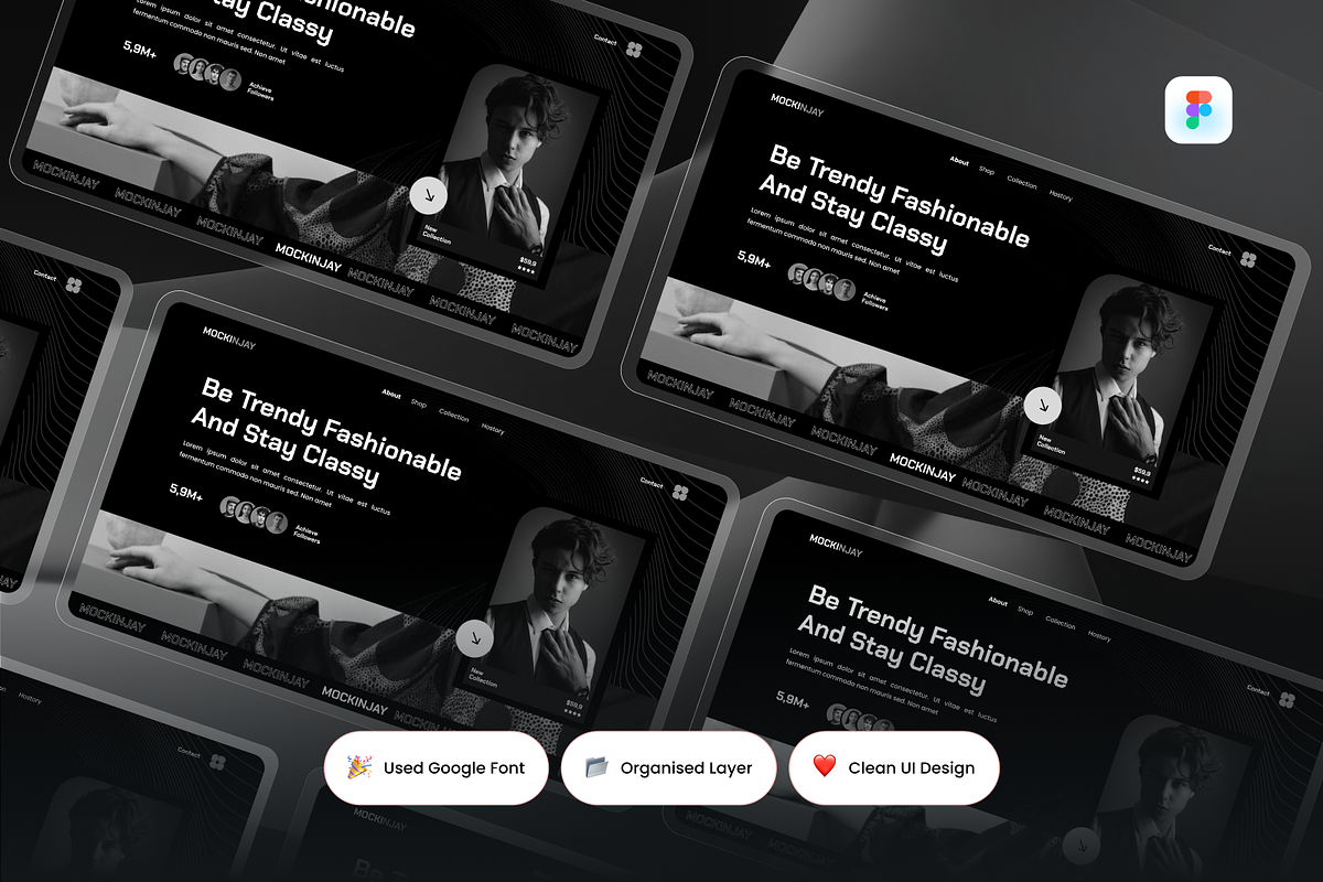 Fashion Elegant Hero Header, an UI Kit Template by SquidPixey (Photo 2 of 3)