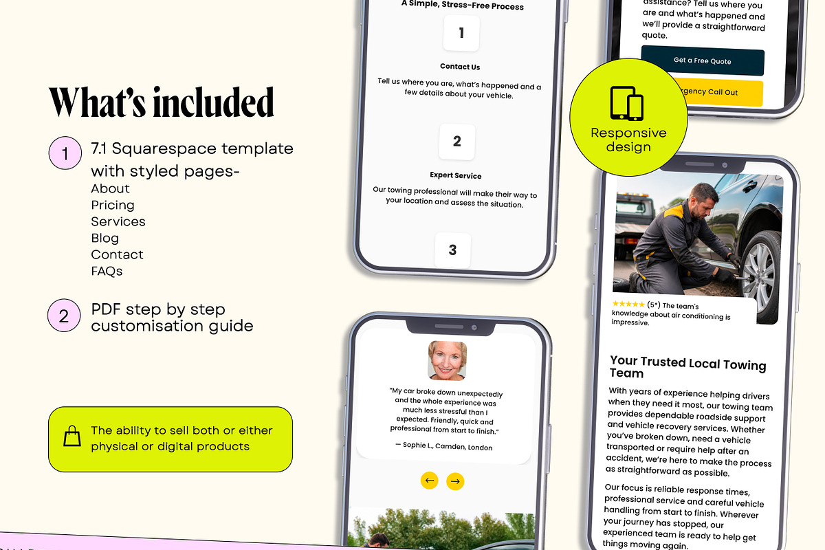 Towing Squarespace Template, a Squarespace Template by Template Twist Shop (Photo 4 of 9)