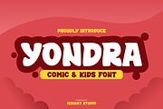 Yondra - Comic Font, a Sans Serif Font by Iqsiart Studio (Thumbnail 1 of 6)