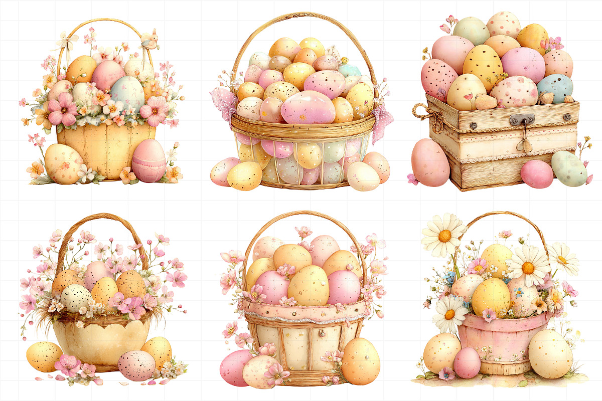Easter Eggs Basket Clipart, an Illustration by Daily.Designs (Photo 3 of 8)