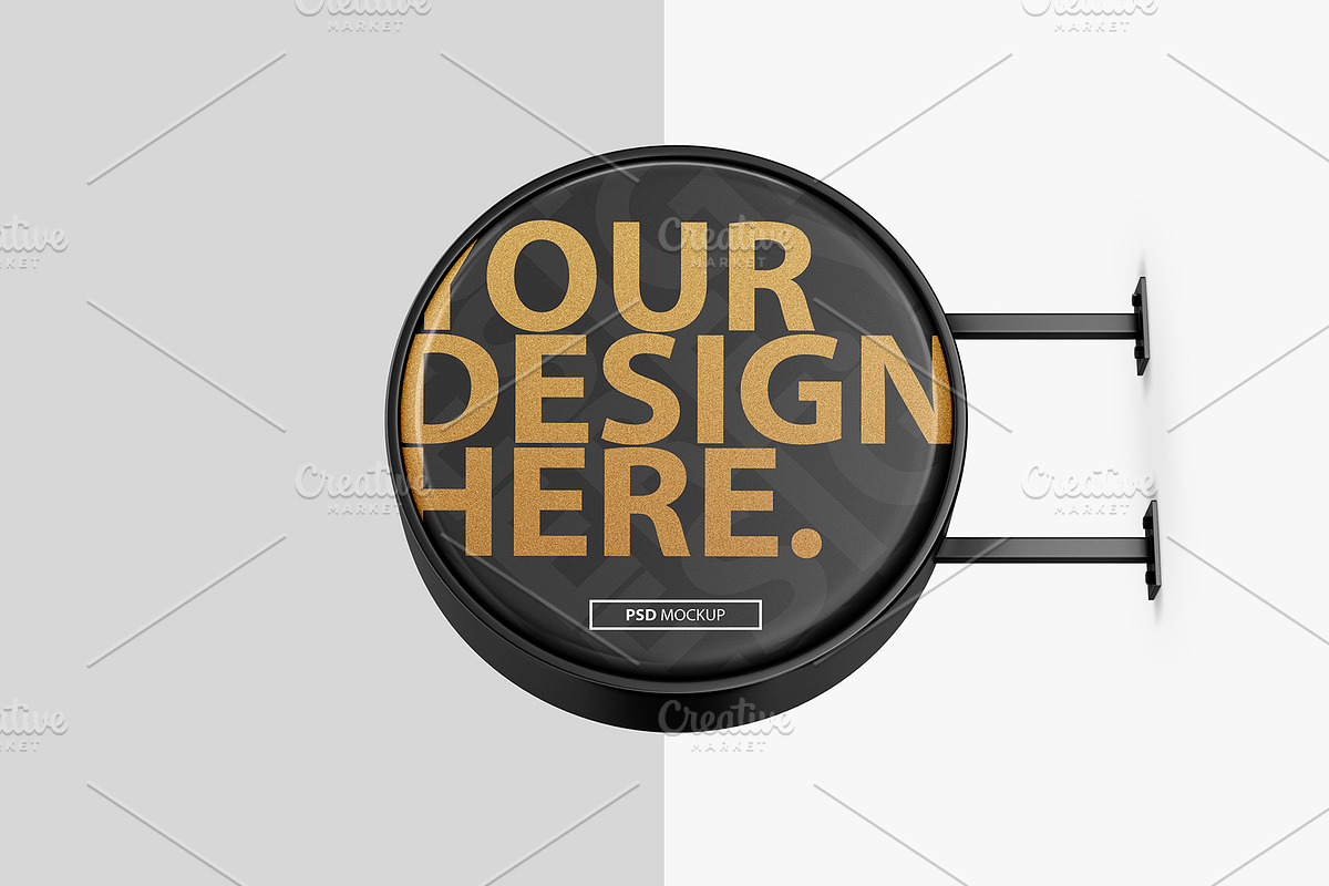 Round Signboard PSD Mockup, a Product Mockup by GreatFruit (Photo 4 of 7)