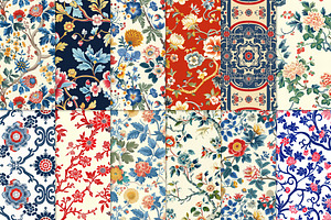 Chinoiserie Floral Seamless Pattern