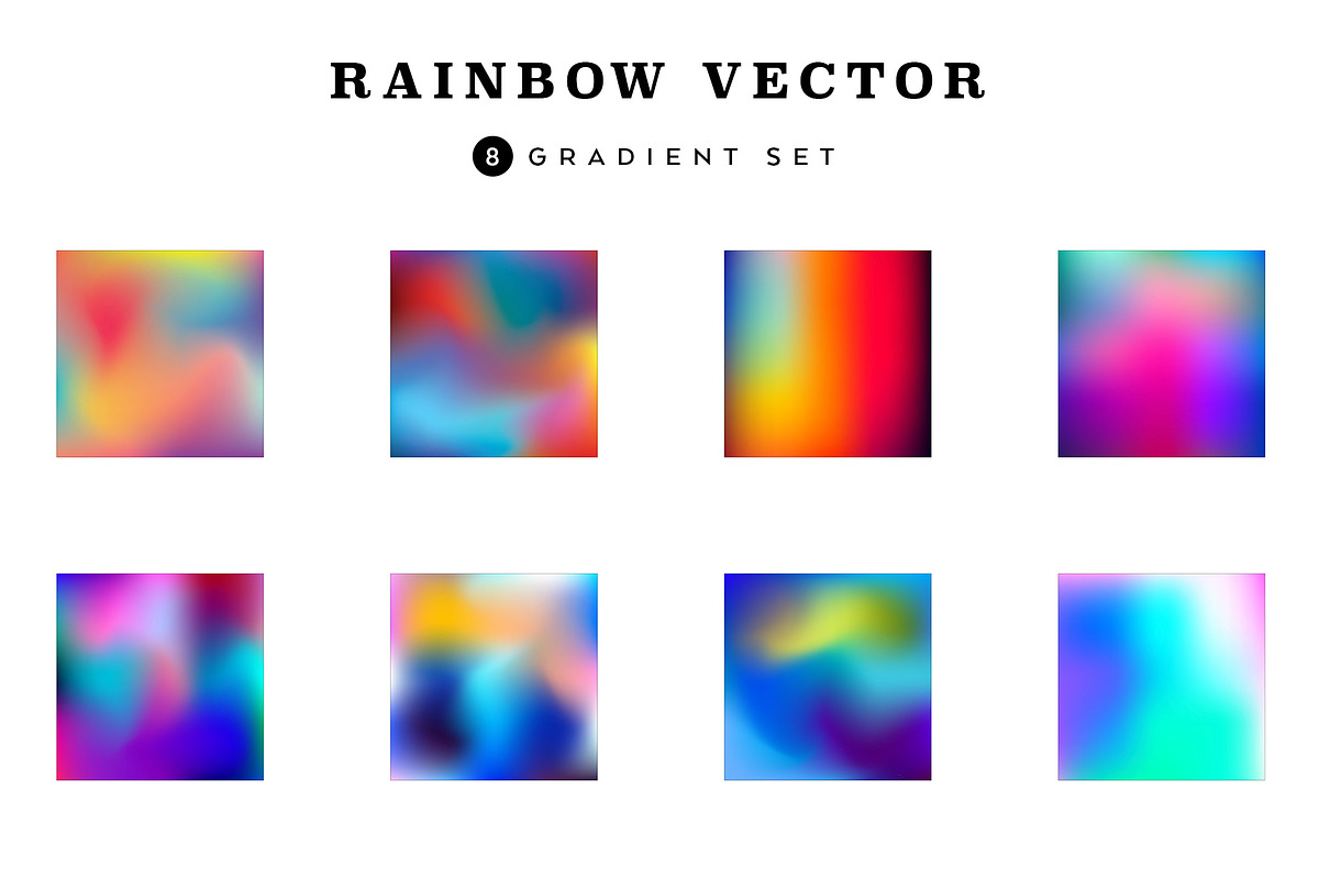 Rainbow Colorful Gradient Set Vector, a Gradient Add-On by Luxury Fashion Prints (Photo 2 of 6)