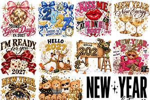 Happy New Year 2027 PNG Bundle
