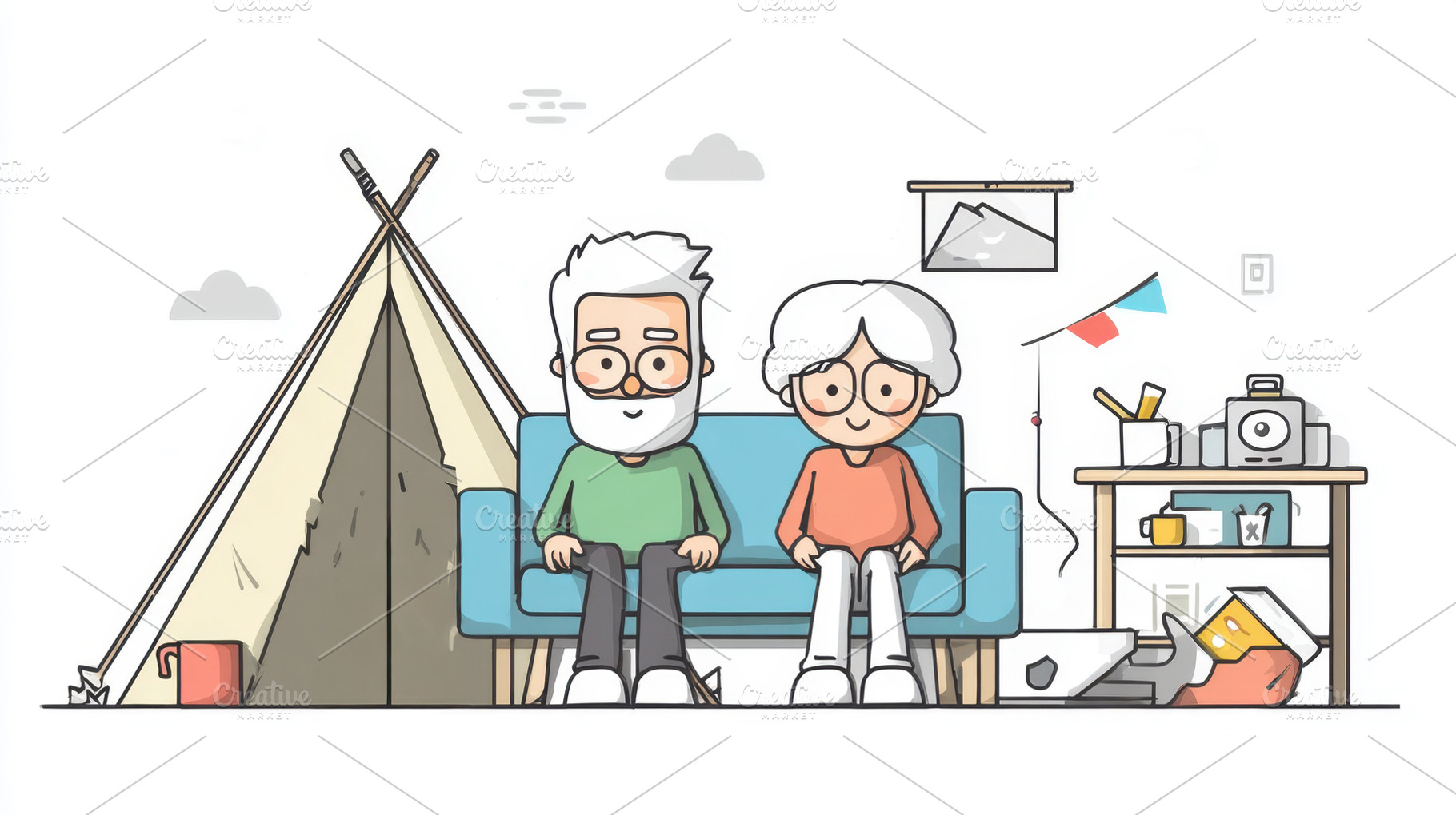 Senior couple in living room, a Photo by Beautiful things
