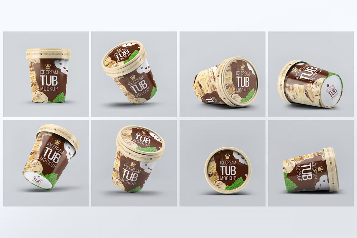 Ice Cream Packages Mock-Up Bundle, a Packaging Mockup by DesignRushMarket (Photo 4 of 6)
