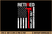 Retired Fire Captain SVG Cut File, an Illustration by Handy Arts Studio (Thumbnail 1 of 3)