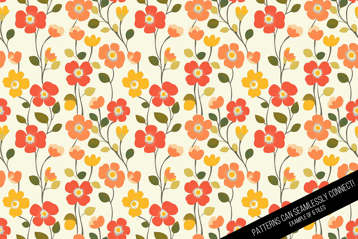 Seamless Retro Flowered Wallpaper, a Pattern Graphic by Chromolume Studio (Photo 12 of 15)