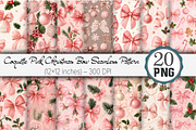 Coquette Pink Christmas Bow Seamless, a Pattern Graphic by Design Market (Thumbnail 1 of 4)
