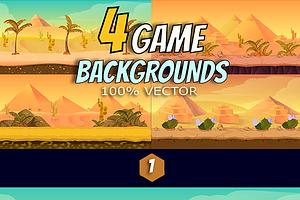 4 Desert Game Backgrounds