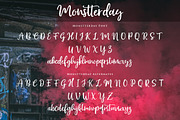 Monstterday Script, a Script Font by Fargun Studio (Thumbnail 6 of 8)