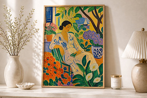 Matisse Inspired Floral Woman Poster, an Arts & Entertainment Photo by elfy creative