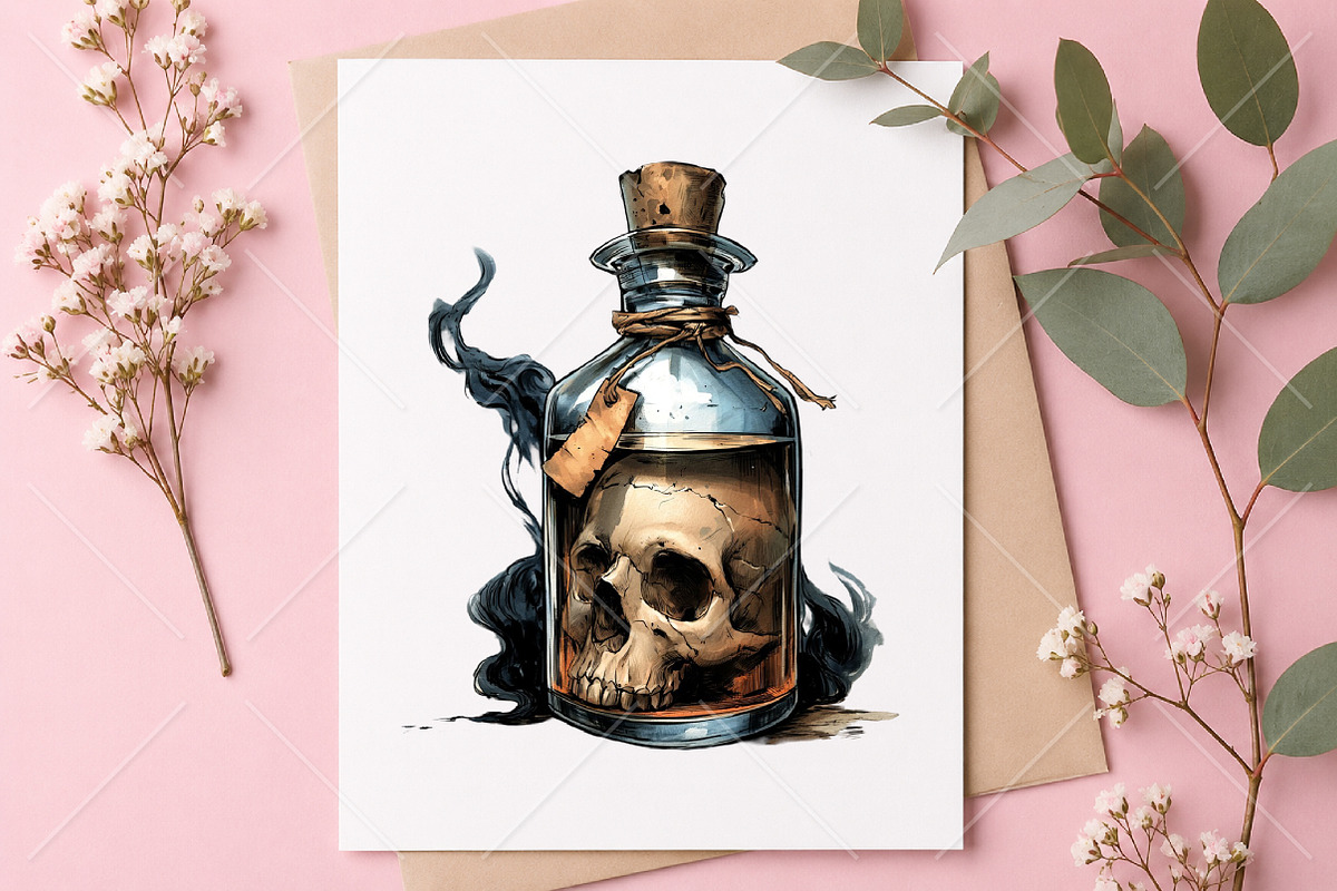 Whimsical Halloween Poison Potion, a Seasonal Illustration by Canvas Craft (Photo 10 of 10)