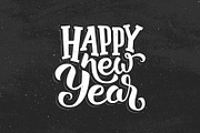 Happy New Year card with lettering, a Decorative Illustration by yurlick (Thumbnail 1 of 4)