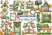 Green Autumn Cottage Clipart, an Illustration by Rose Art (Thumbnail 1 of 4)