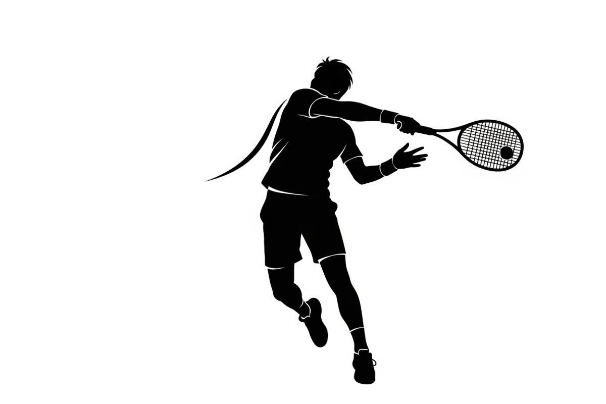 A dynamic Tennis Player Silhouettes, an Illustration by Amazin_art (Photo 8 of 31)