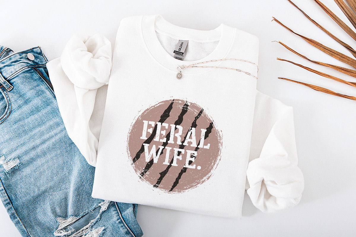 Feral Wife Typography Design PNG, an Illustration by SharpMarketplace (Photo 4 of 9)