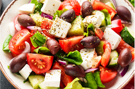 Greek salad with fresh vegetables