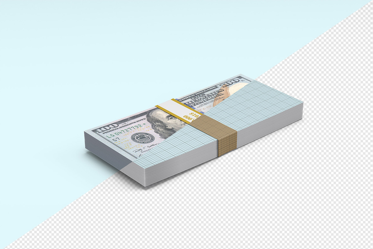 Money Stacks Mockups v.1 - 4 views, a Merchandise Mockup by Illusiongraphic (Photo 7 of 16)