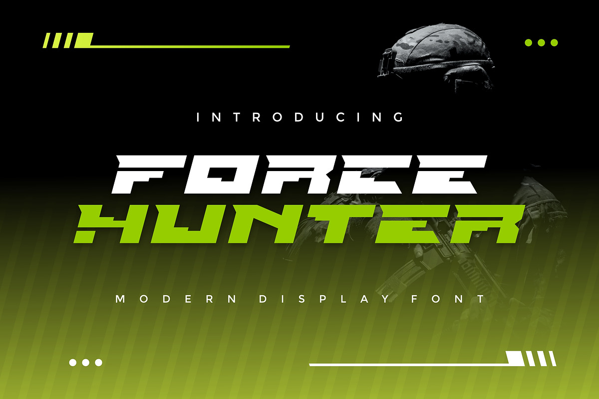 Force Hunter Modern Font, a Sans Serif Font by alanwarstd (Photo 1 of 5)