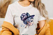 Watercolor Halloween Messy Bun Clipa, an Illustration by SVGArt (Thumbnail 7 of 8)
