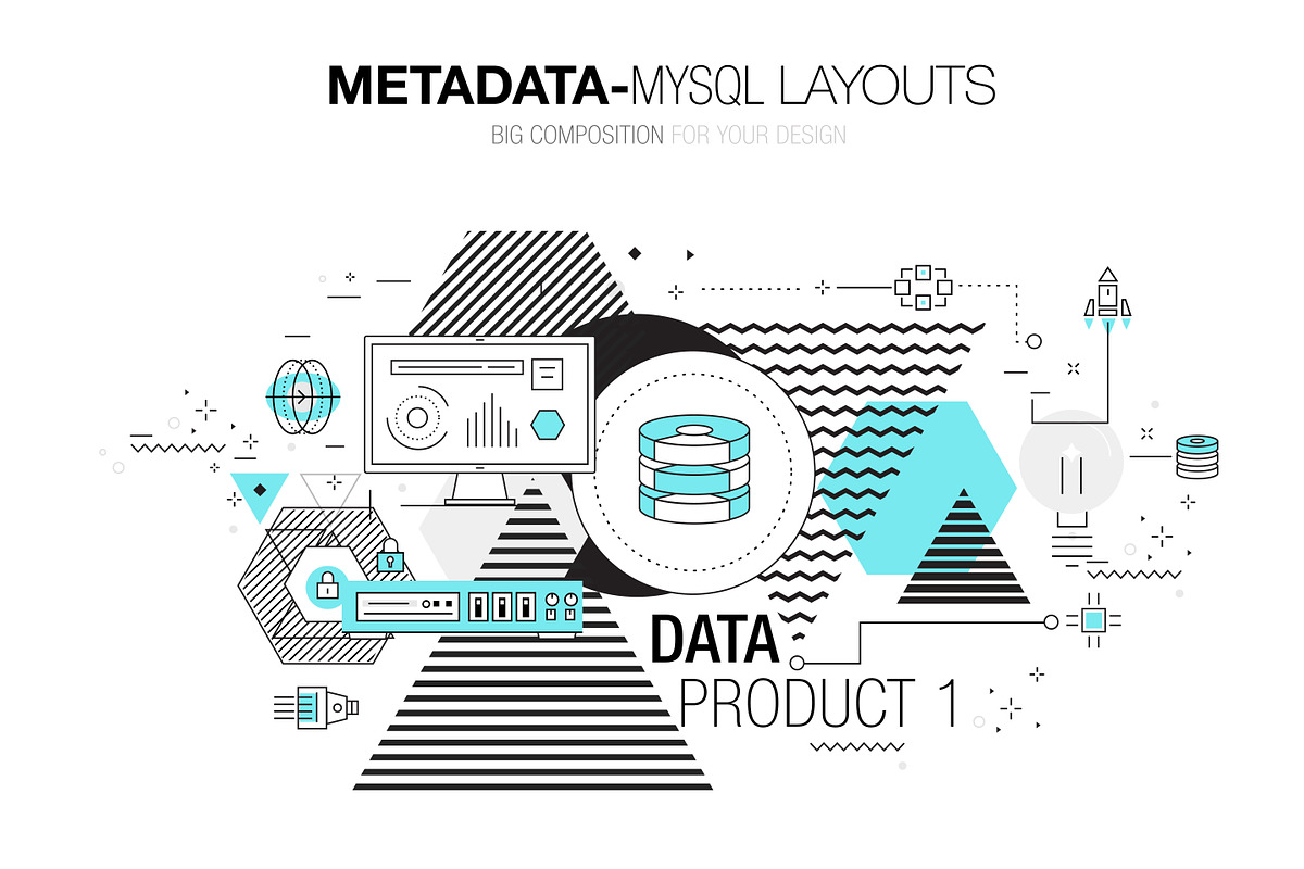 Metadata trendy compositions 7 ps, a Technology Illustration by Vladimir Vihrev (Photo 7 of 7)