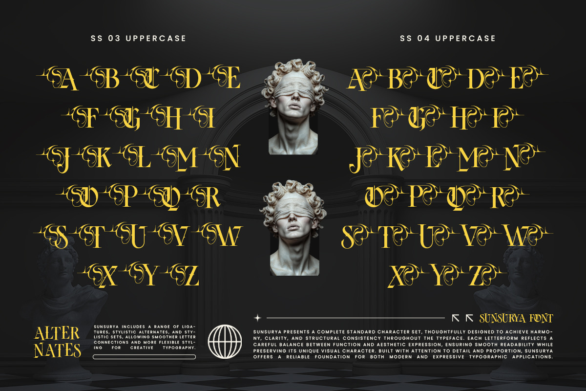 Sunsurya Blackletter Typeface, a Blackletter Font by alit design (Photo 2 of 19)