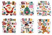 Whimsical Christmas Typography, a Seasonal Illustration by CreationArt (Thumbnail 3 of 3)
