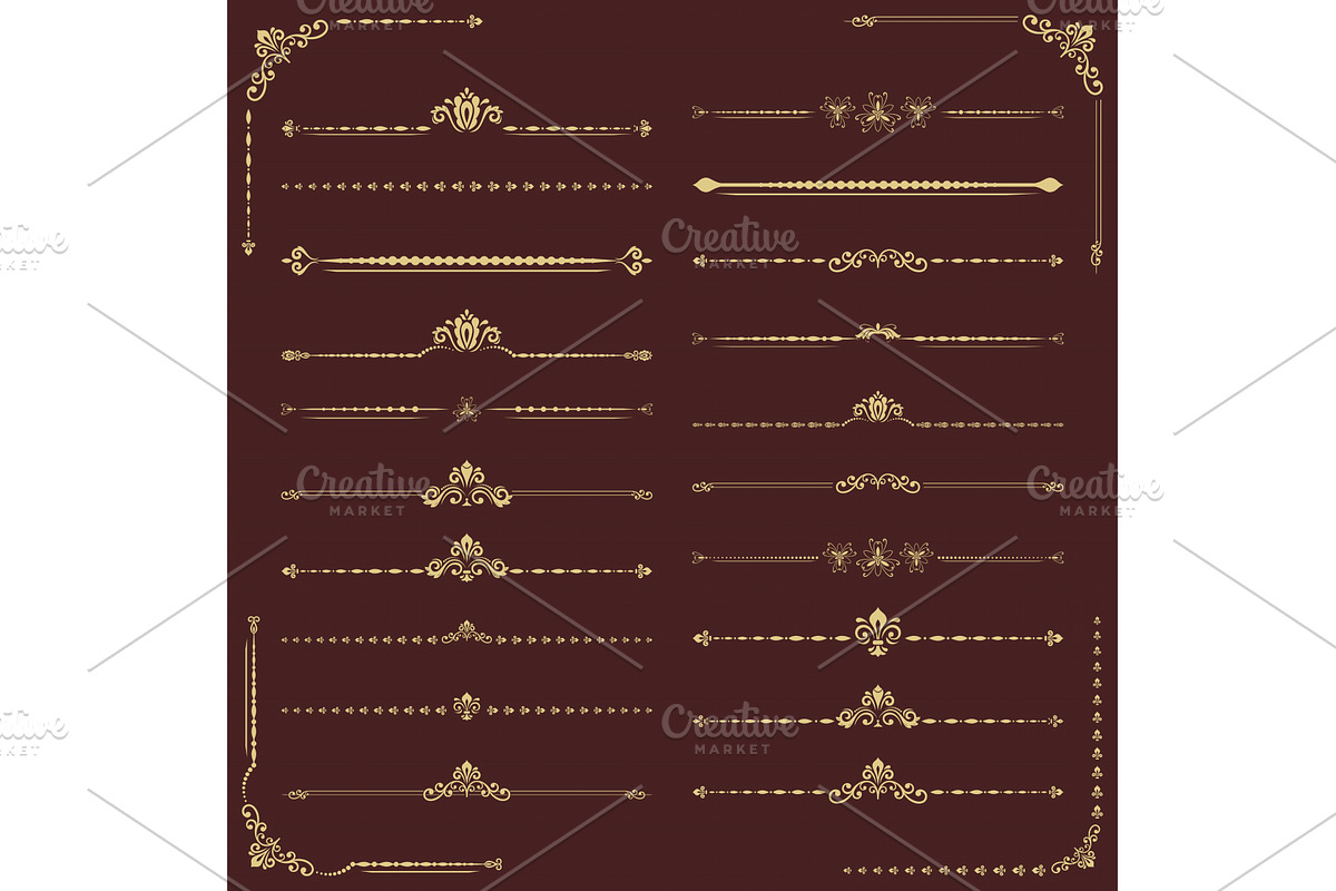 Vintage Big Set of Horizonyal Vector, a Decorative Illustration by FineArtStudio (Photo 1 of 3)