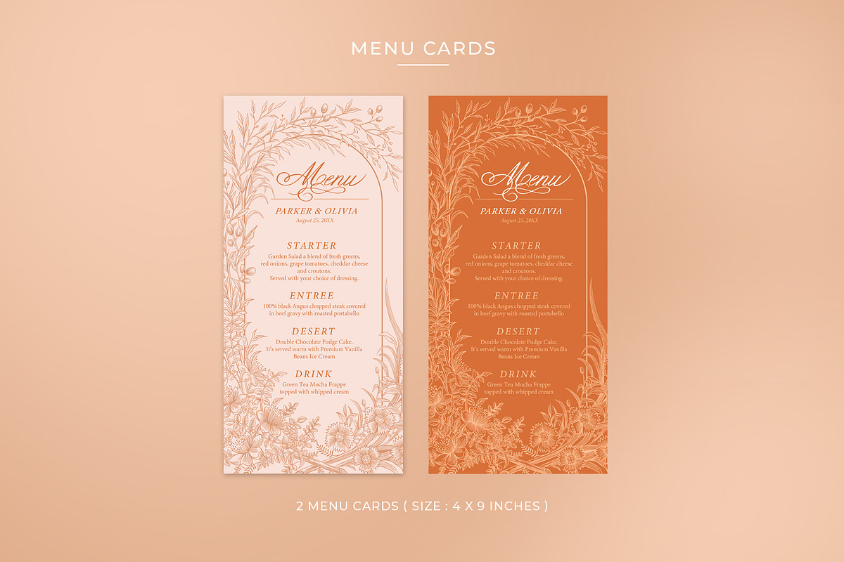 Peach Floral Wedding Templates, a Print Template by Shwet Art (Photo 4 of 10)