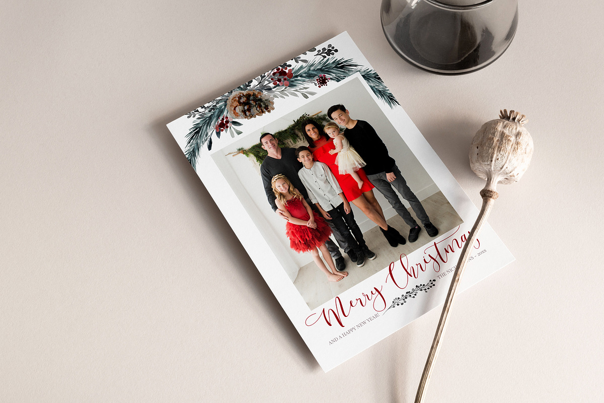 Merry Christmas Photo Card PSD, a Card Template by By Stephanie Design (Photo 5 of 7)