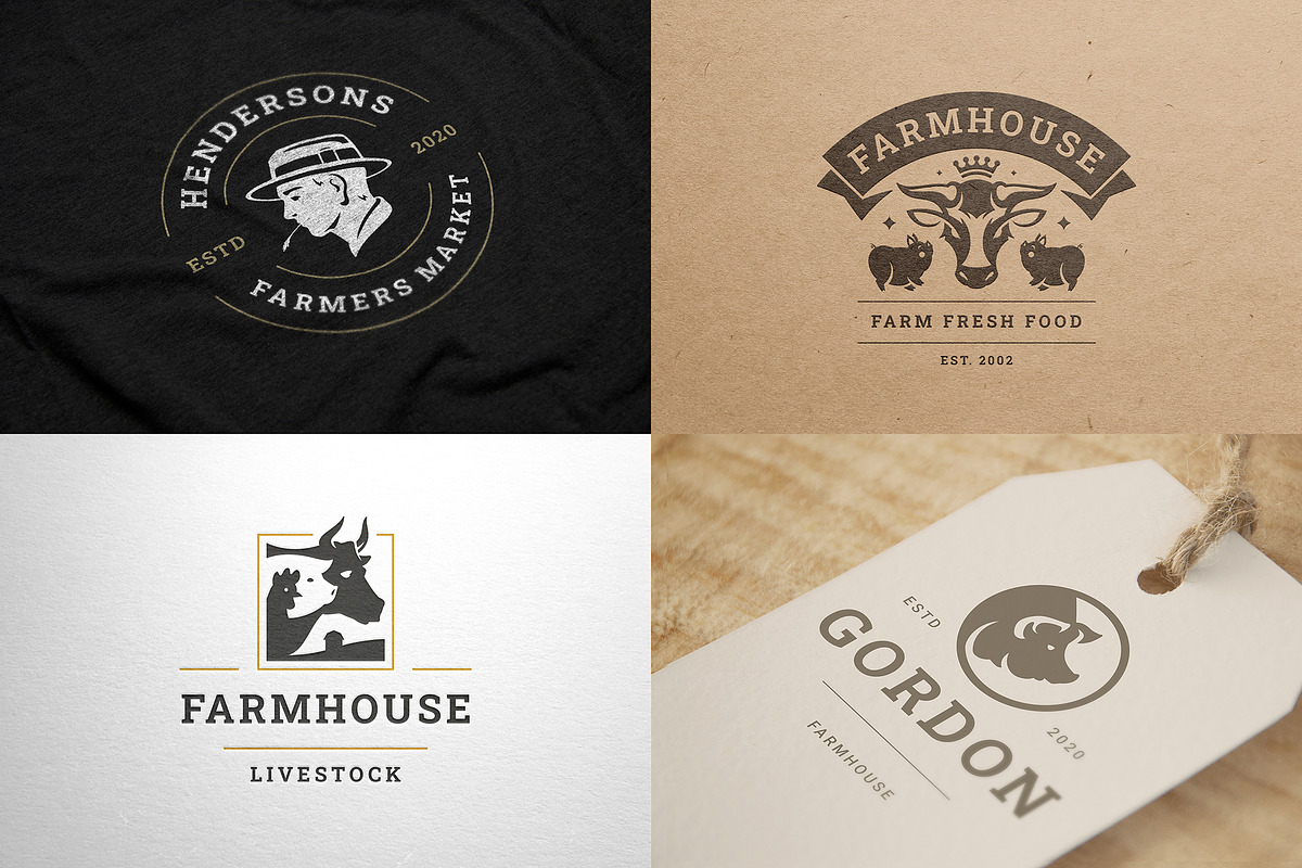 Farm Logos & Badges Vintage Style, a Branding & Logo Template by Vasya Kobelev (Photo 7 of 11)