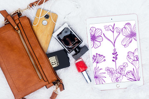 15 Beautiful Flowers Brush Stamps