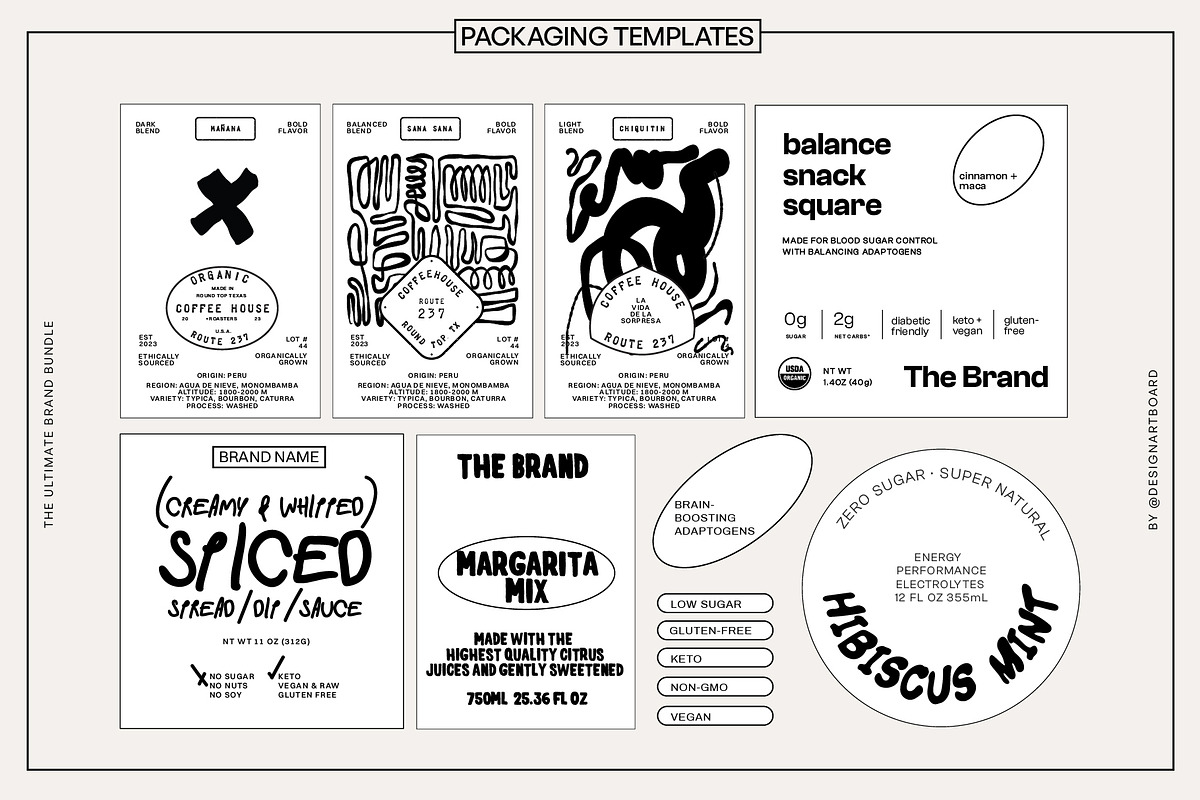 300+ Super Pack Brand Kit Vol 1-4, a Branding & Logo Template by @designartboard (Photo 7 of 41)