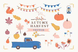 Fall Harvest Clip Art Set