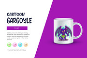 Cartoon gargoyle. Tshirt, PNG., an Animal Illustration by KENO Mascots (Thumbnail 3 of 7)