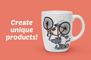 accident while riding a bicycle, a Person Illustration by gunaonedesign (Thumbnail 2 of 4)