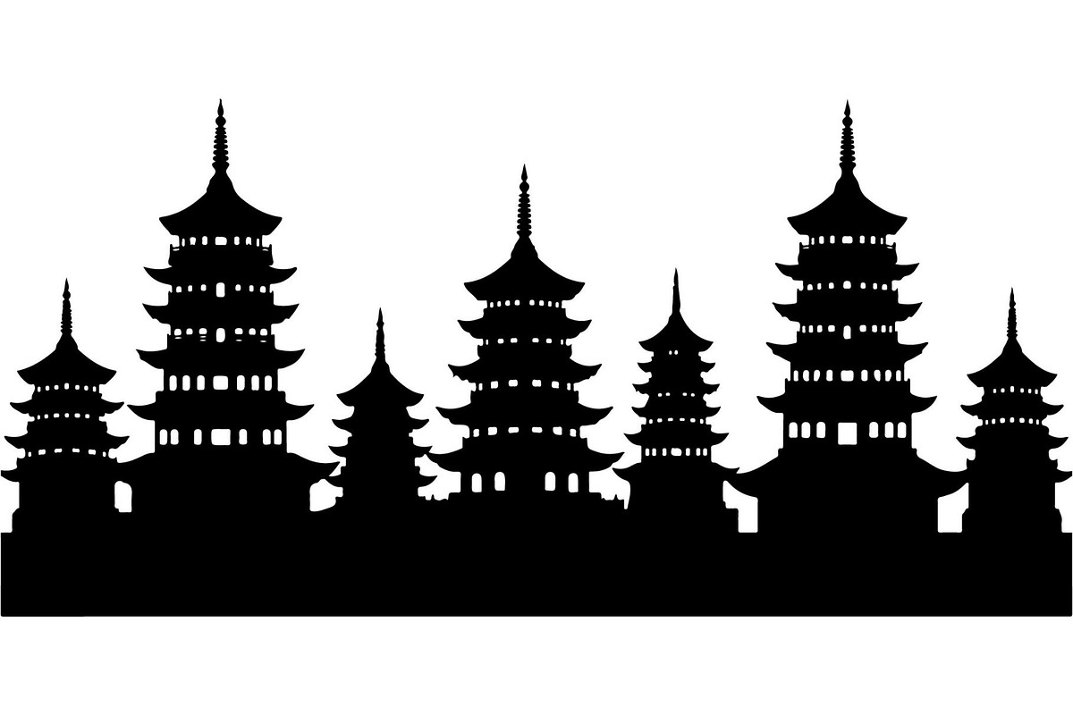 Pagoda Temple Silhouette, an Object Graphic by Designer_Momina (Photo 6 of 20)