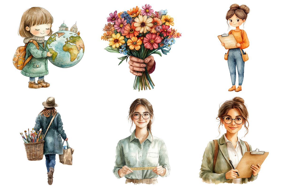Cute Teachers Clipart, an Illustration by Daily.Designs (Photo 4 of 5)