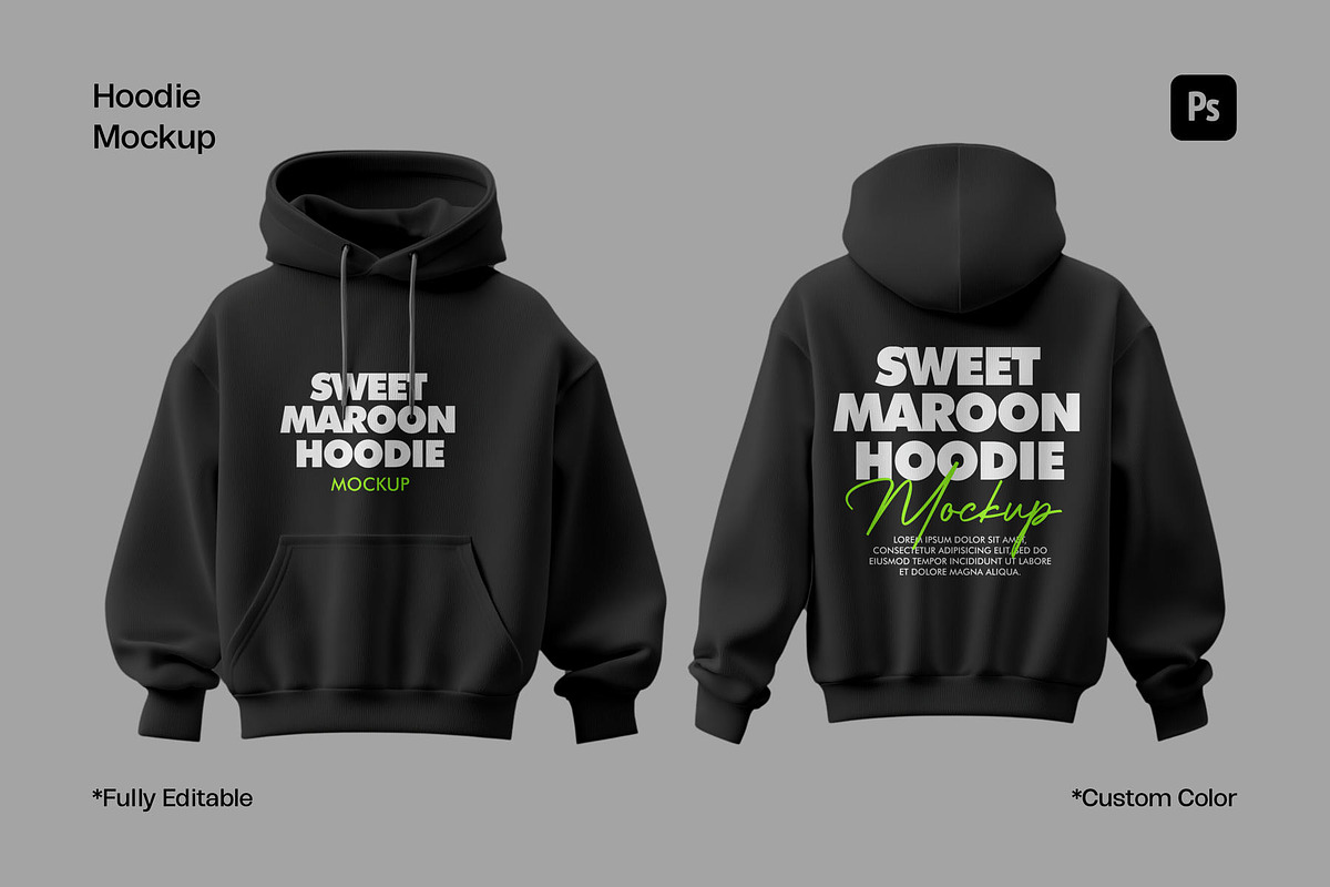 Hoodie Mockup, a Hoody Mockup by sweetmaroon.studio